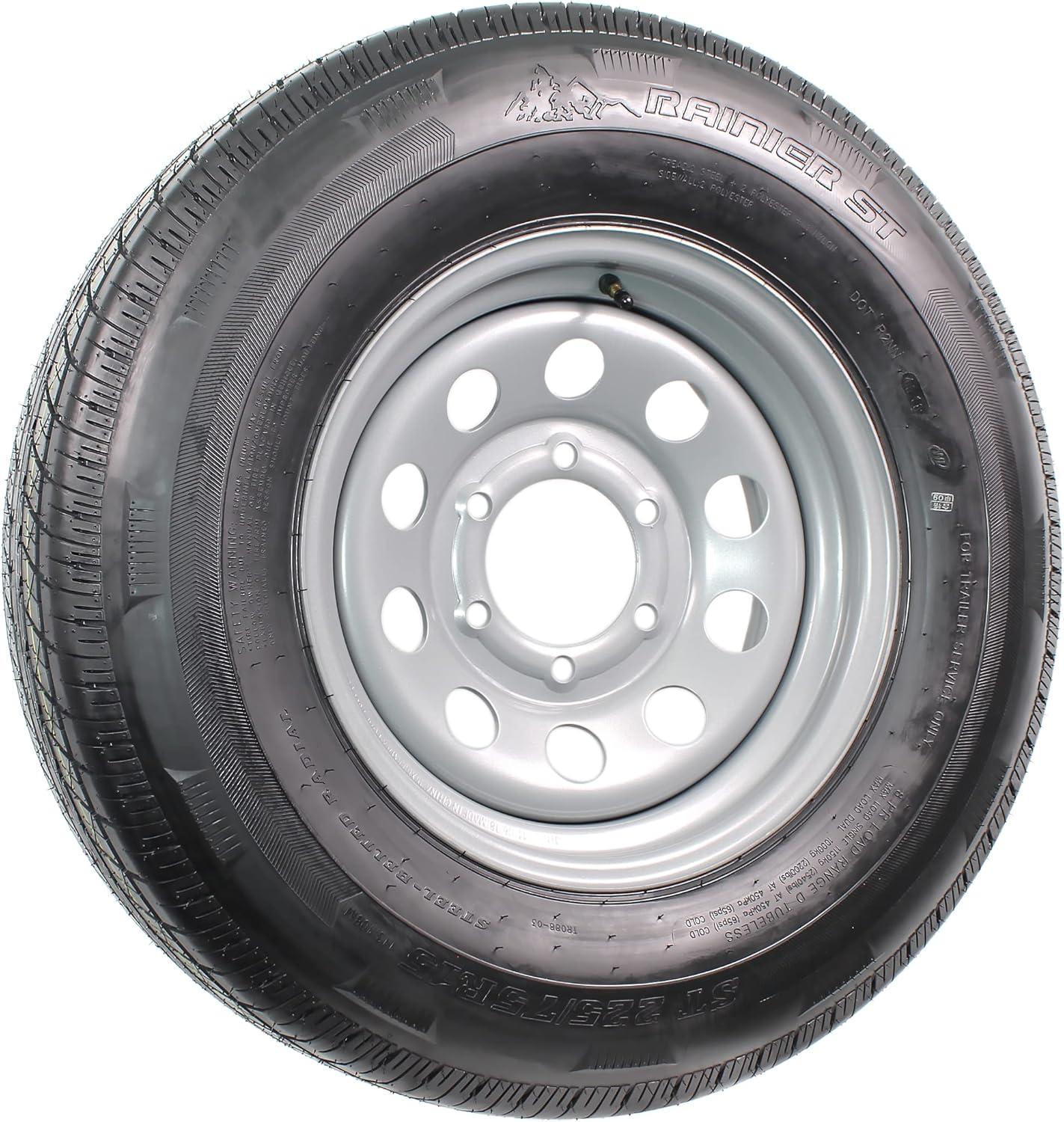 2-Pack Radial Trailer Tire On Rim ST225/75R15 15 LRD 6 Lug Silver Modular Wheel X4764