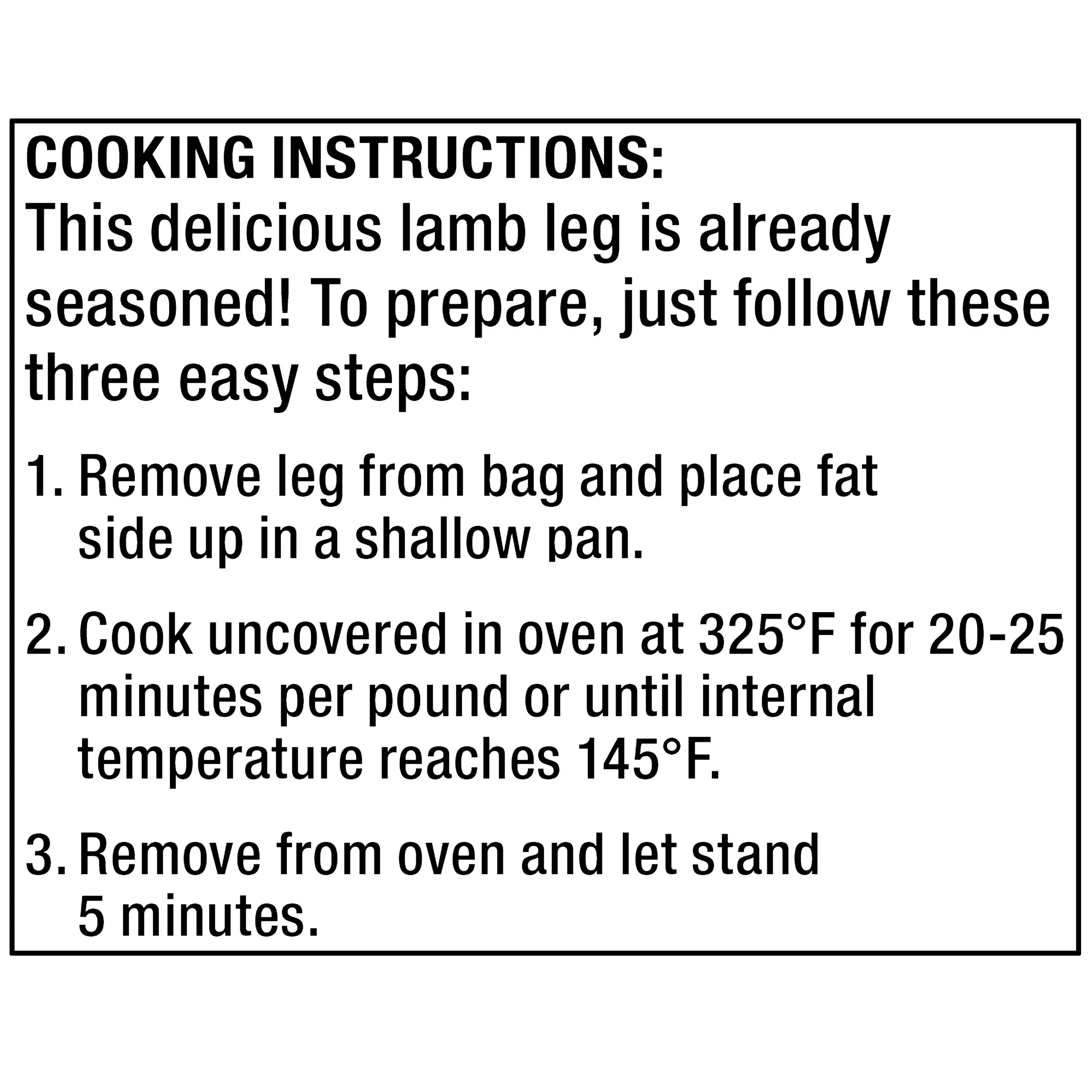Seasoned Lamb Leg, 1.25-3.40 lb V79213