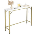 Gold Narrow Console Table with Outlets T5809