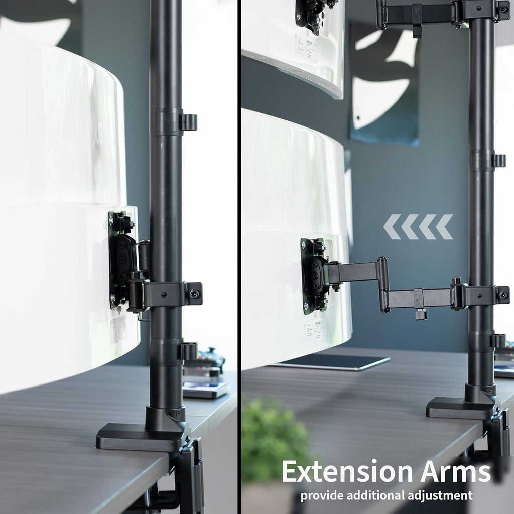 Black Dual Monitor Desk Mount for Ultrawide Screens up to 43 inches G438137
