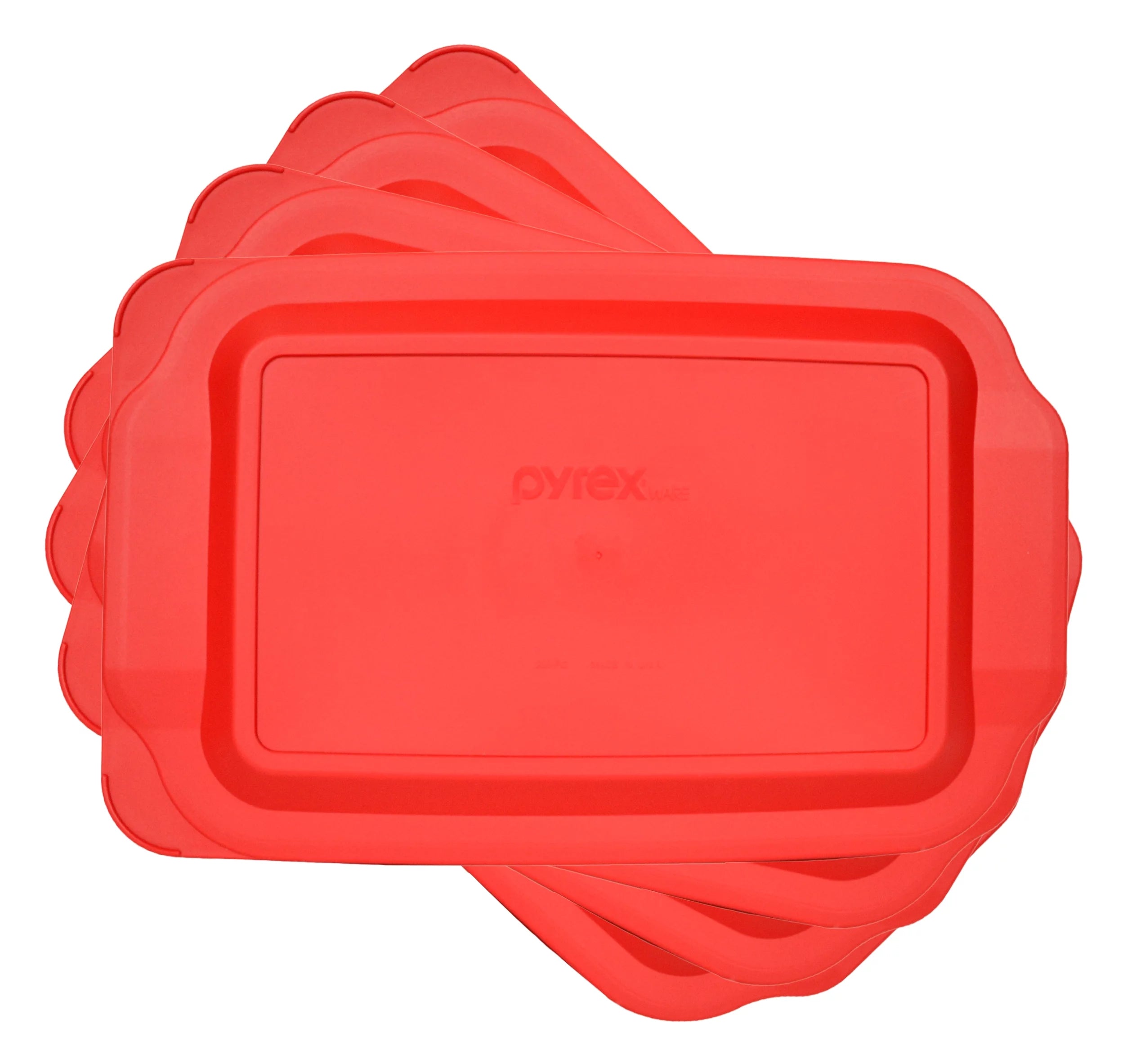 Red Plastic Rectangle Storage Replacement Lid Cover (4-Pack) D112