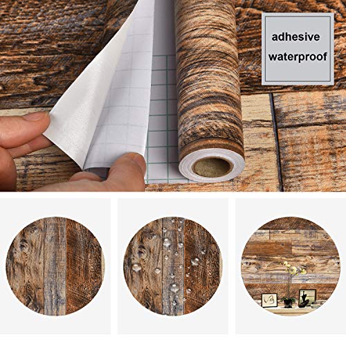 Brown Wood Peel and Stick Wallpaper V329