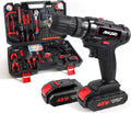 21V Cordless Power Drill Set, 153Pcs with 2 Batteries, 1H Fast Charger, 24+1 Torque Setting, 2 Variable Speed O73669