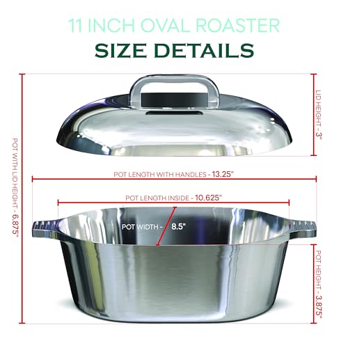 5 Quart Oval Cast Aluminum Dutch Oven with Lid U7095