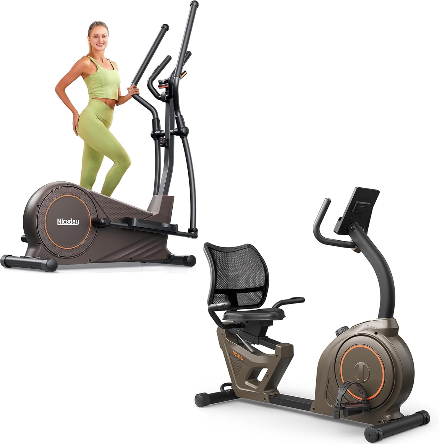 16 Resistance Levels Elliptical Machine and Recumbent Exercise Bike Z1341