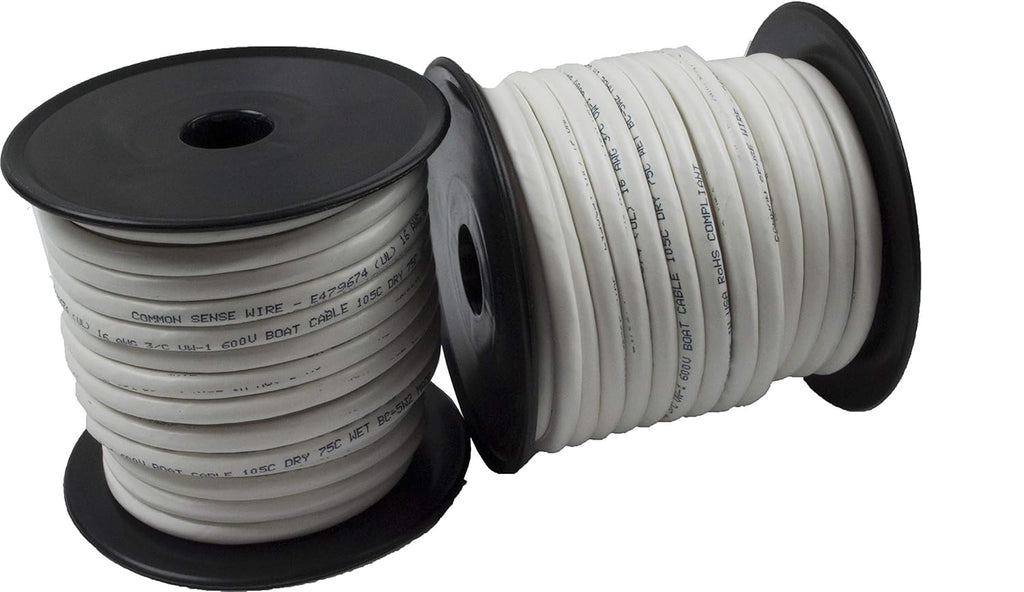 10/3 AWG Tinned Copper Marine Wire - 60 Feet - Black/White/Green C53310