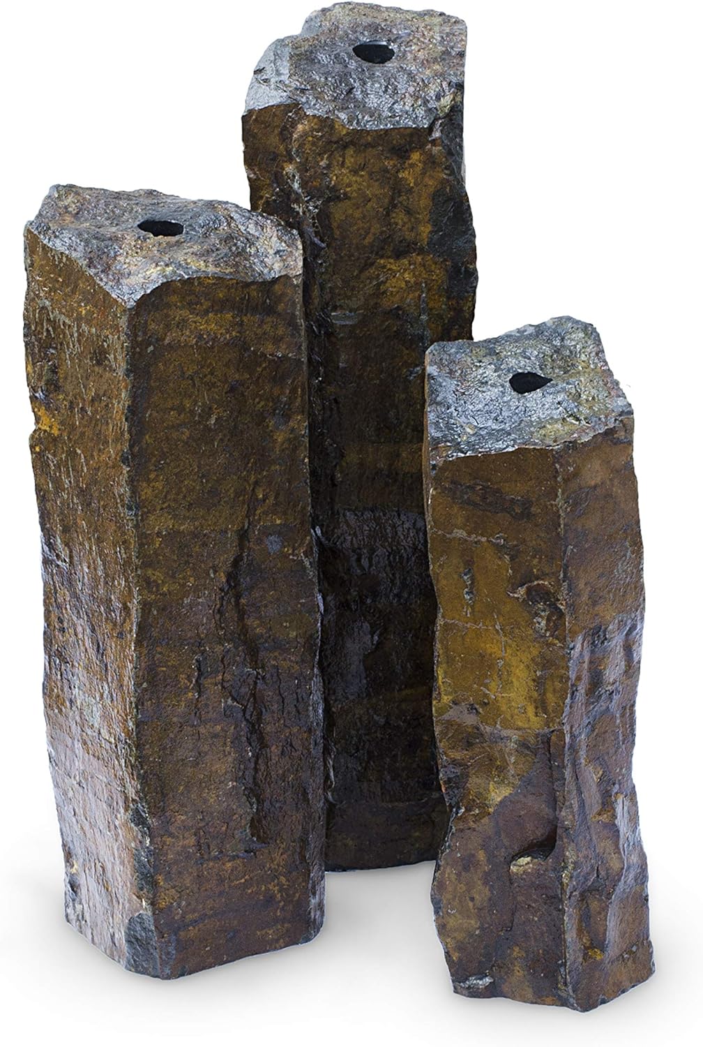 Set of 3 Basalt Stone Fountain Columns K44818