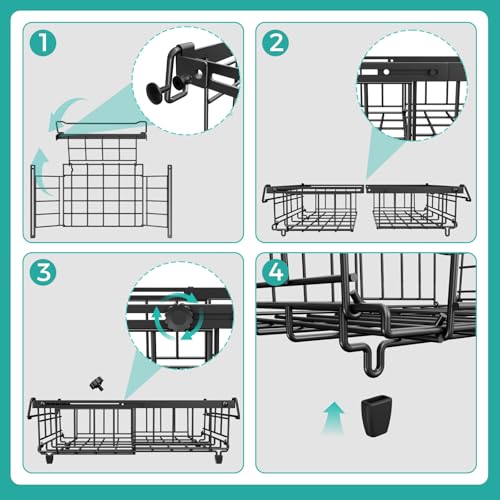 Expandable Stackable Freezer Baskets, 4 PCS, White G6773