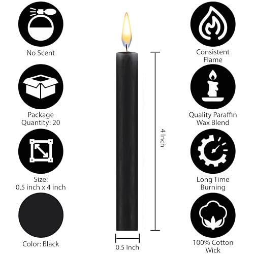 40 White Mini Taper Candles O384