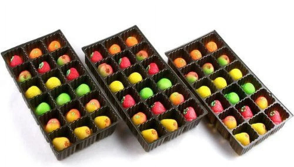 54 Piece Assorted Marzipan Fruit Box Tray 25 oz W618