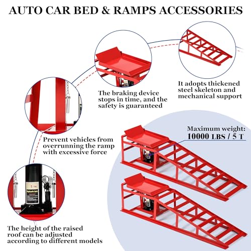 2PCS Heavy Duty Hydraulic Car Ramps D39031