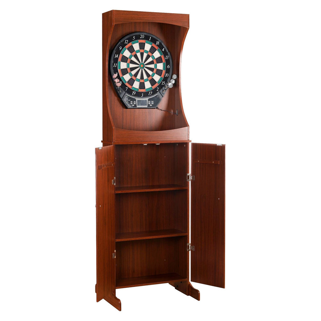 Cherry Finish Free Standing Dartboard Cabinet Set K584