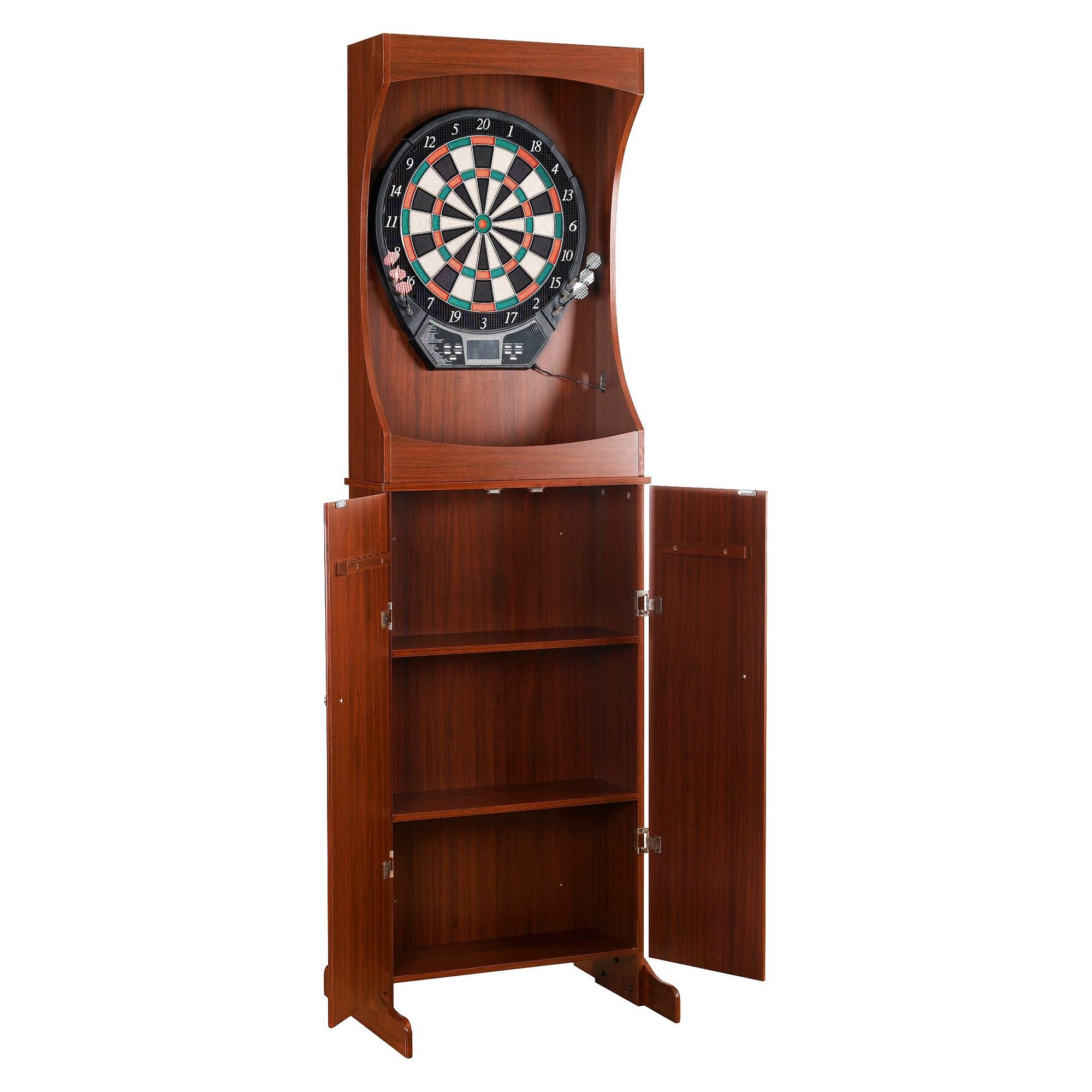Cherry Finish Free Standing Dartboard Cabinet Set K584