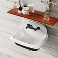 White and Black Porcelain Utility Sink I78176