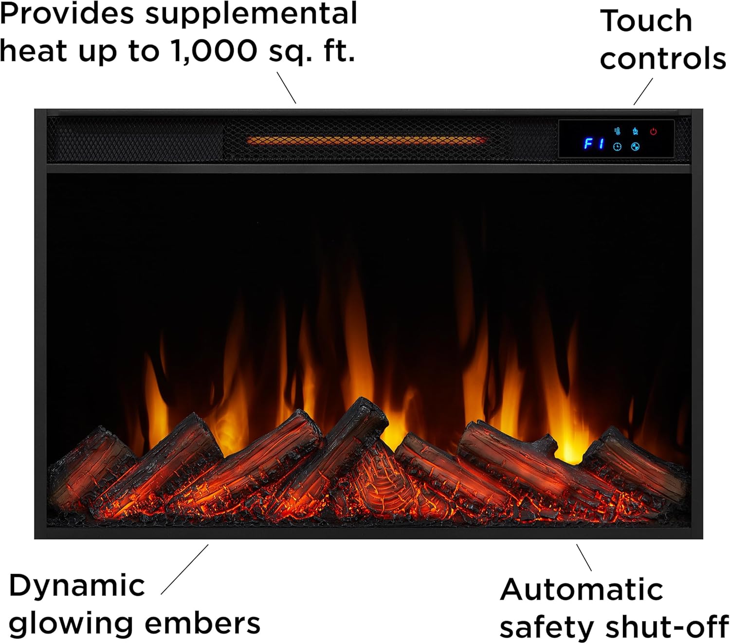 White 49" Slim Electric Fireplace with Mantel L13505