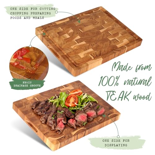 XL Acacia End Grain Wood Cutting Board (20x15x1.5in) C496