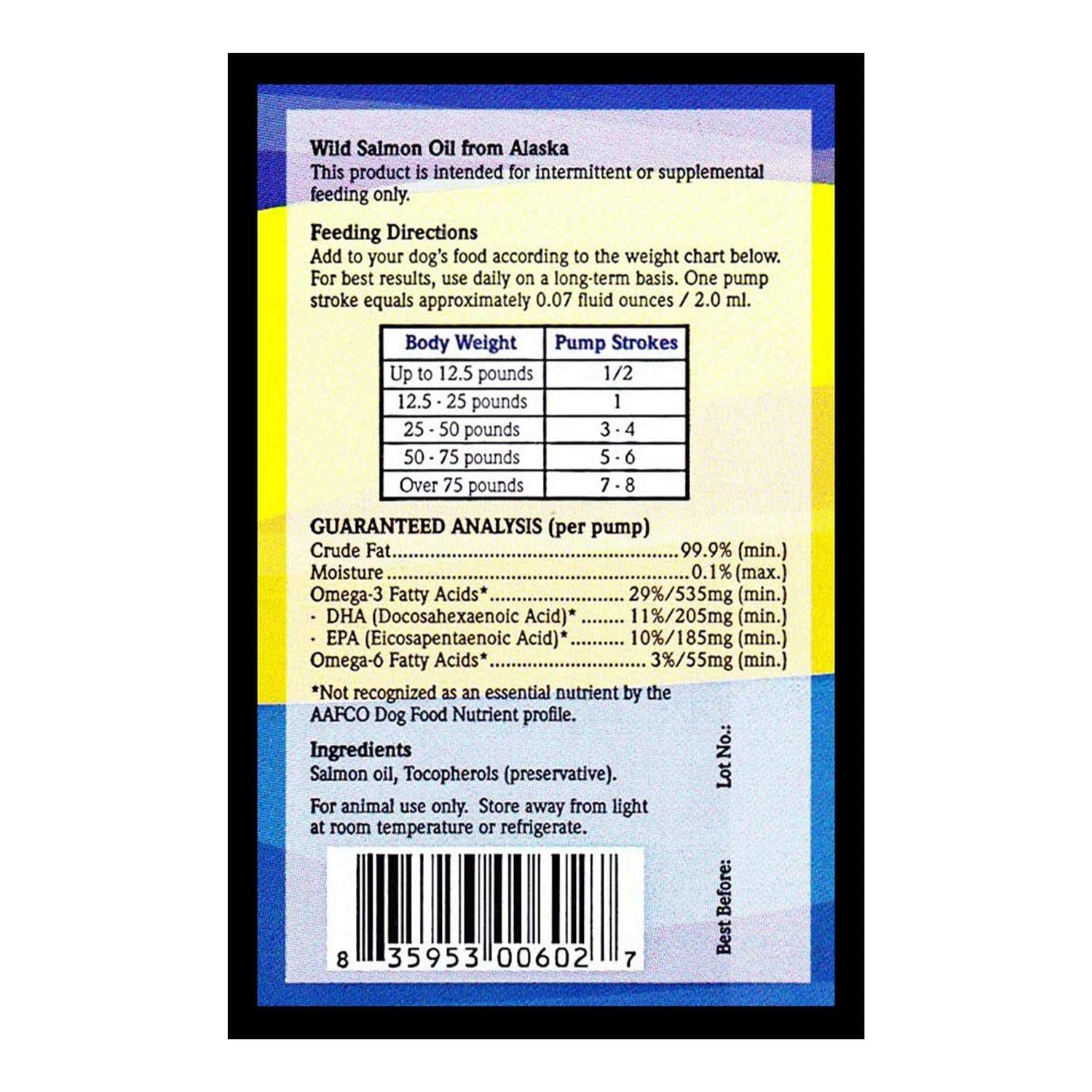 Wild Alaskan Salmon Oil Omega 3 Dog Food Supplement B12351