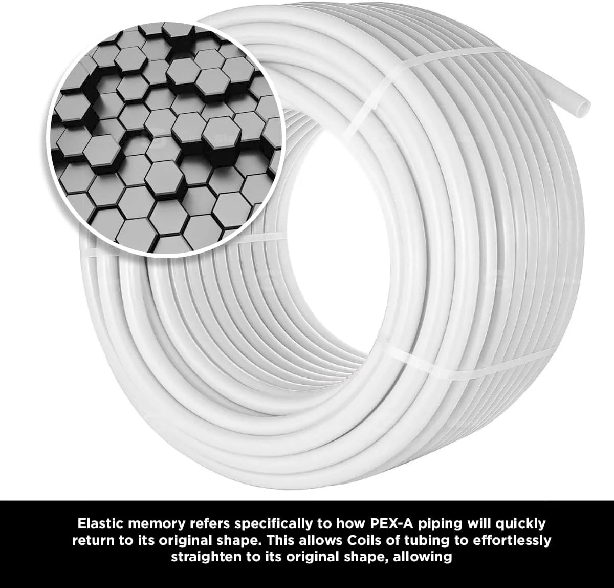 1/2 Inch X 100 Feet White PEX Pipe Tubing Coil U391