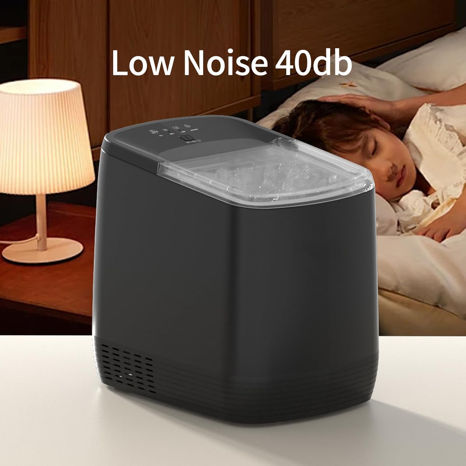 Countertop Ice Maker, 3.5 Minutes Fast Ice Making Machine Auto-Cleaning Function, Portable Ice Maker with Basket and Scoop A503