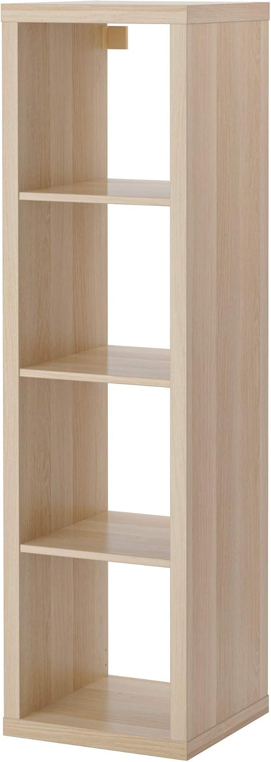 White Stained Oak Effect 4 Shelf Shelving Unit N6188
