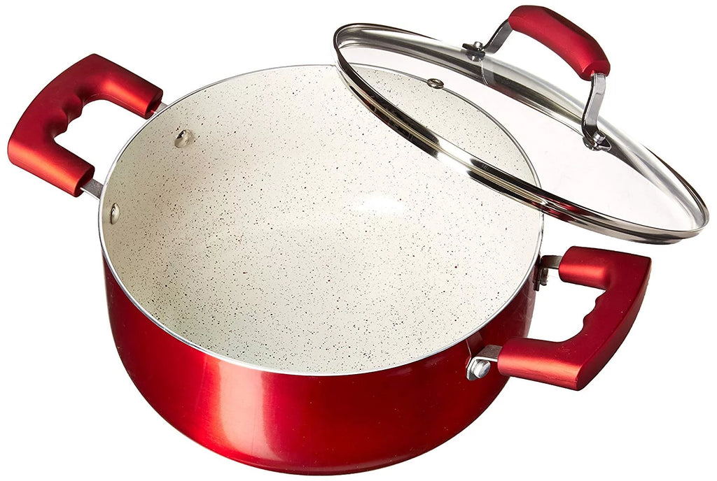 Red 4.9Qt Dutch Oven with Glass Lid T2931