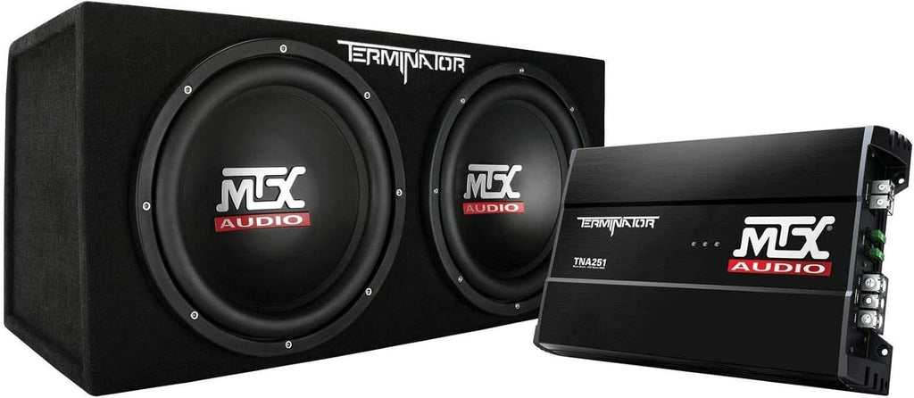 12 Inch 1200W Dual Loaded Car Subwoofer Audio Sub Box and Amplifier with 4 Gauge 3000 Watt Amplifier Wiring Amp Kit L236696