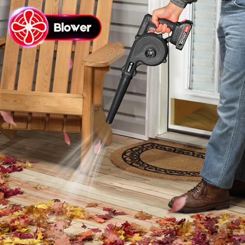 24V Cordless Electric Leaf Blower with 2 Pack Batteries and Charger I24431