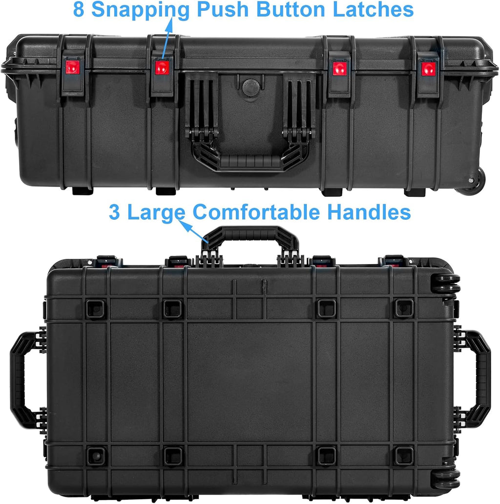 Waterproof Roller Hard Case 35"x 20.5"x 12" with Foam Wheels D4037