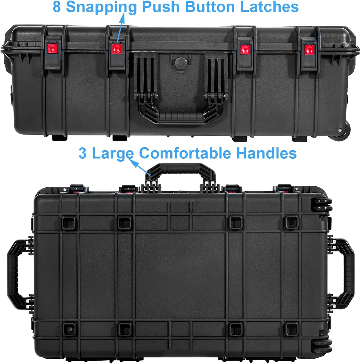 Waterproof Roller Hard Case 35"x 20.5"x 12" with Foam Wheels D4037