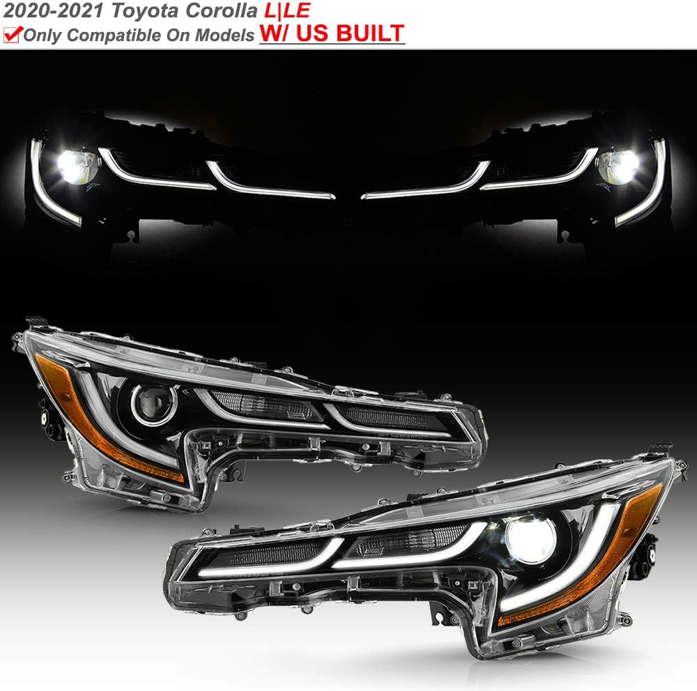 Black LED Projector Headlights Set Left+Right F354
