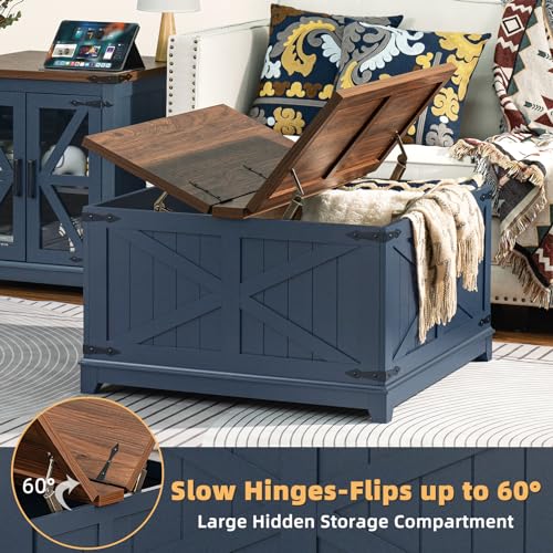 Coffee Table Set of 3 with Charging Station and Hidden Storage F63964