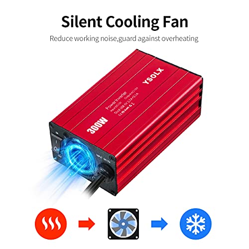 500W Power Inverter DC 12V to 110V AC Converter with 2 USB Ports and 2 AC Outlet I128618