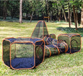 Outdoor Cat Enclosures, 6-in-1 Cat Tent with Cat Tunnel, Cat Playpen for Cats Rabbits Ferrets and Small Animals M29340