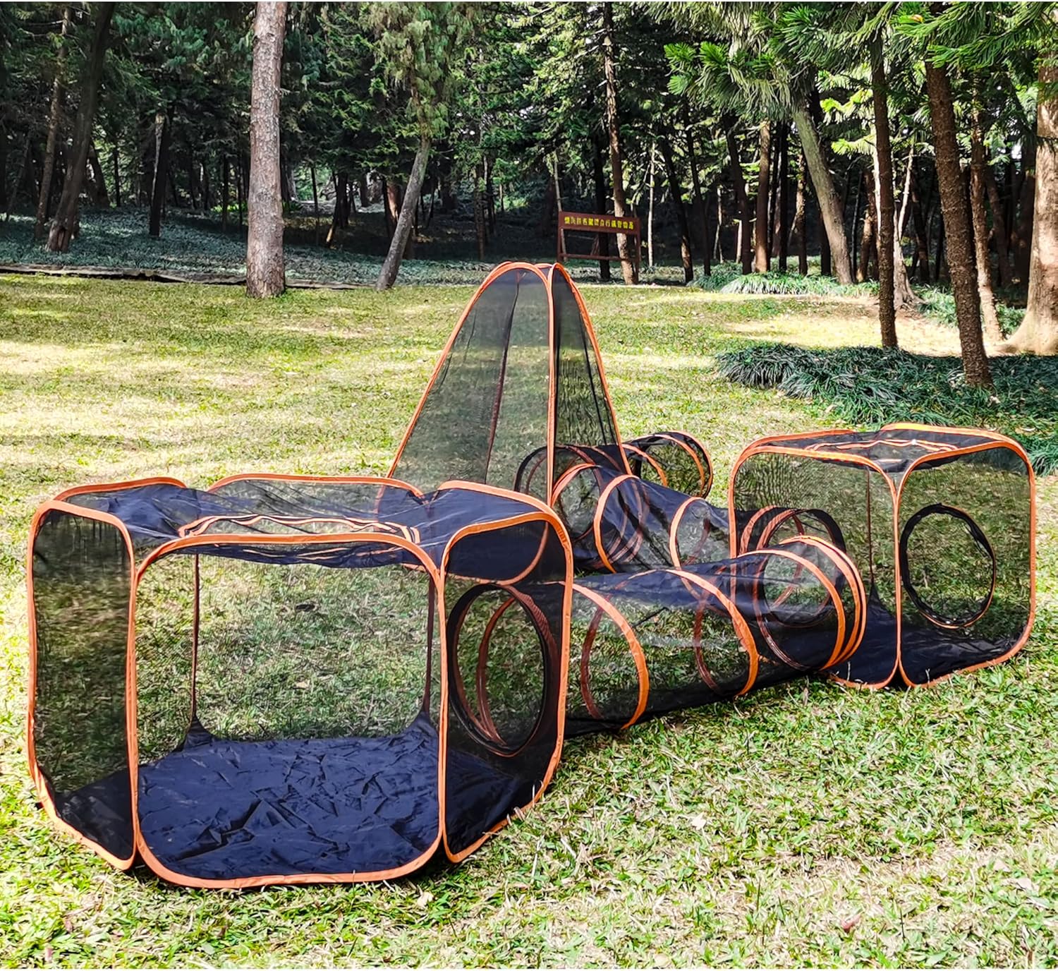 Outdoor Cat Enclosures, 6-in-1 Cat Tent with Cat Tunnel, Cat Playpen for Cats Rabbits Ferrets and Small Animals M29340