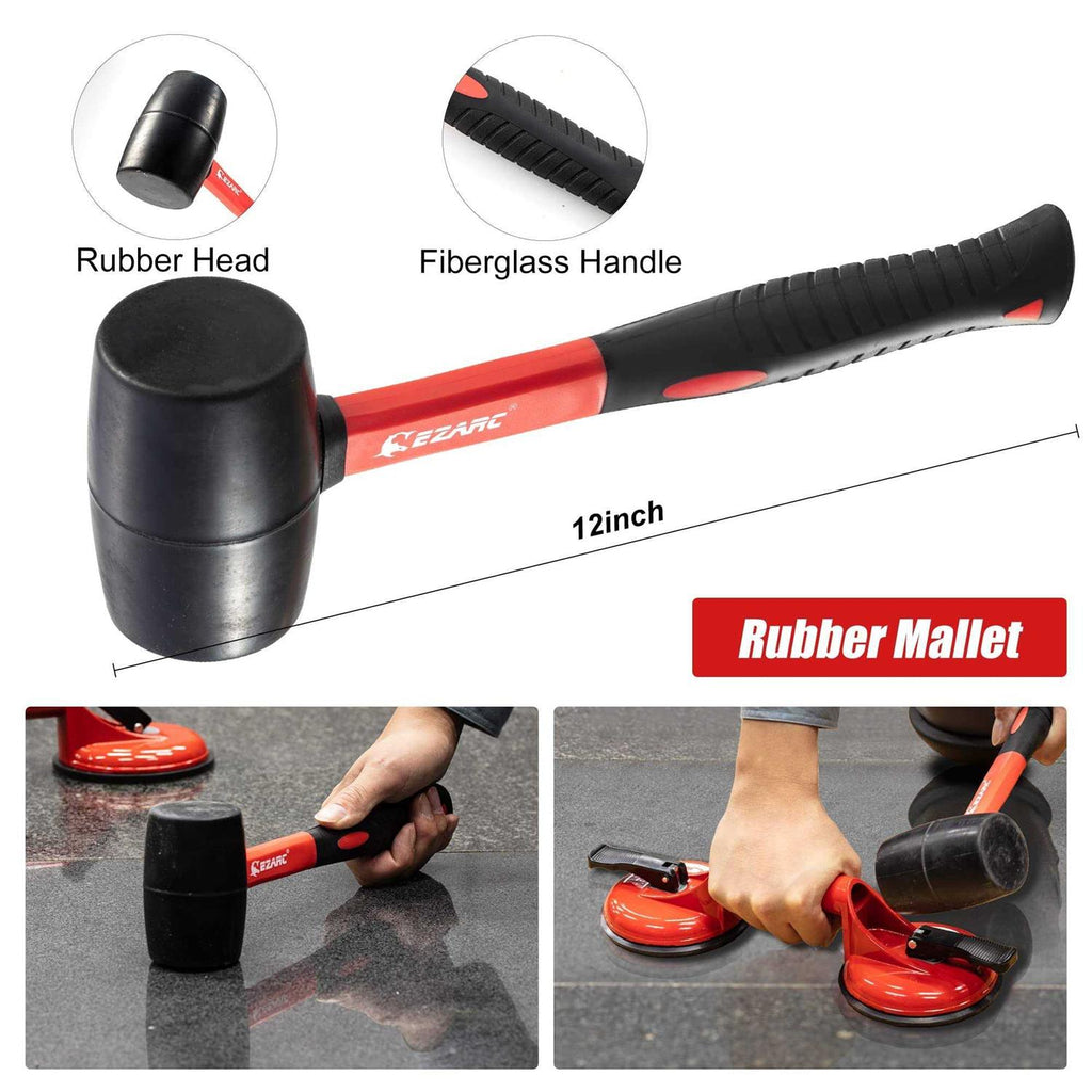 Floor Gap Fixer Tool with Double Aluminum Suction Cup, Rubber Mallet and Foam F16475