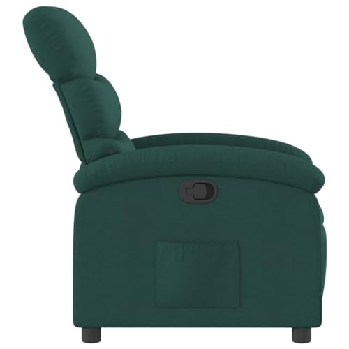 Dark Green Fabric Recliner Chair with Manual Adjustment G580