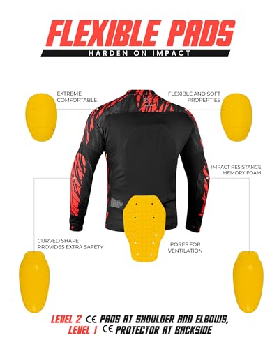 Motorcycle Mesh Shirt with CE Certified Protective Padded Armors M267