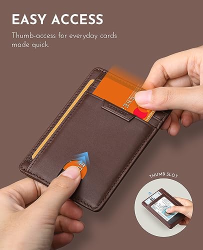 Slim Leather Front Pocket Wallet with RFID Blocking Q12570