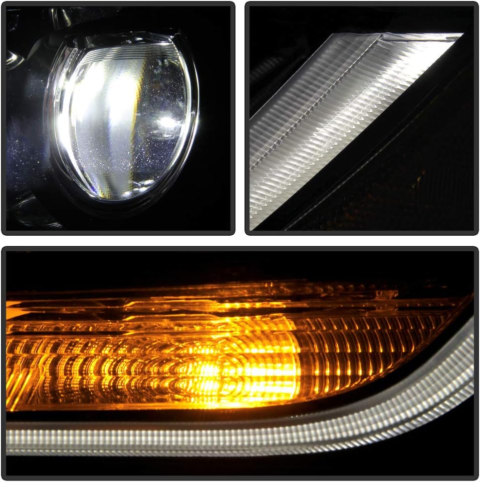 Black LED Projector Headlights Set Left+Right F354