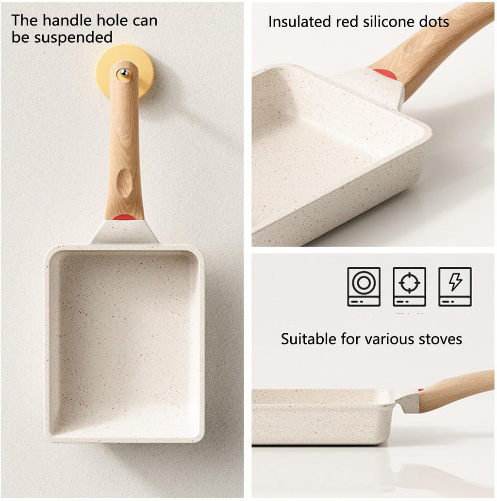 White Non Stick Rectangle Tamagoyaki Pan 6 X 7 Inch A123897