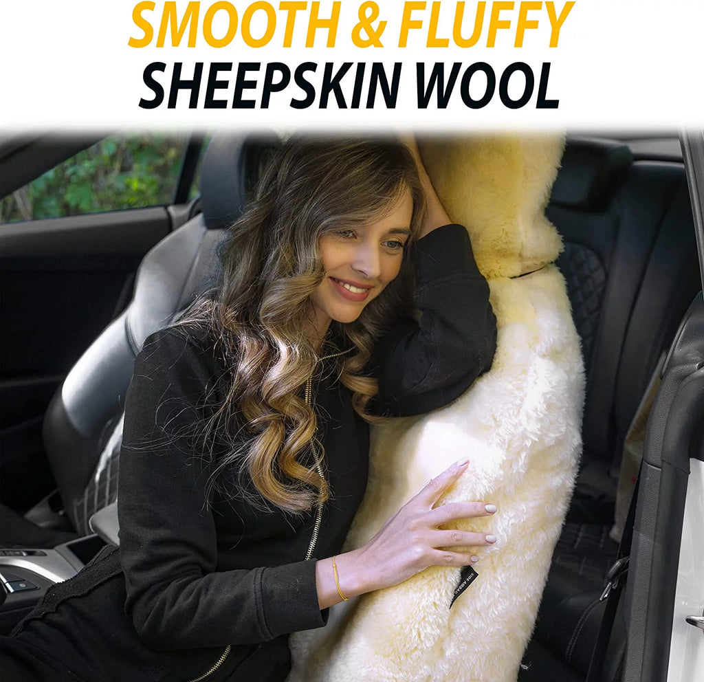 Genuine Sheepskin Ivory Car Seat Cover B354321