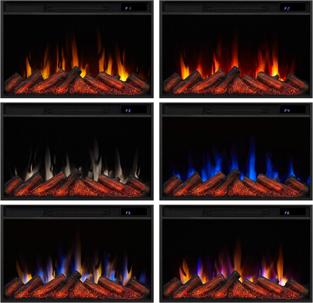 White 49" Slim Electric Fireplace with Mantel L13505