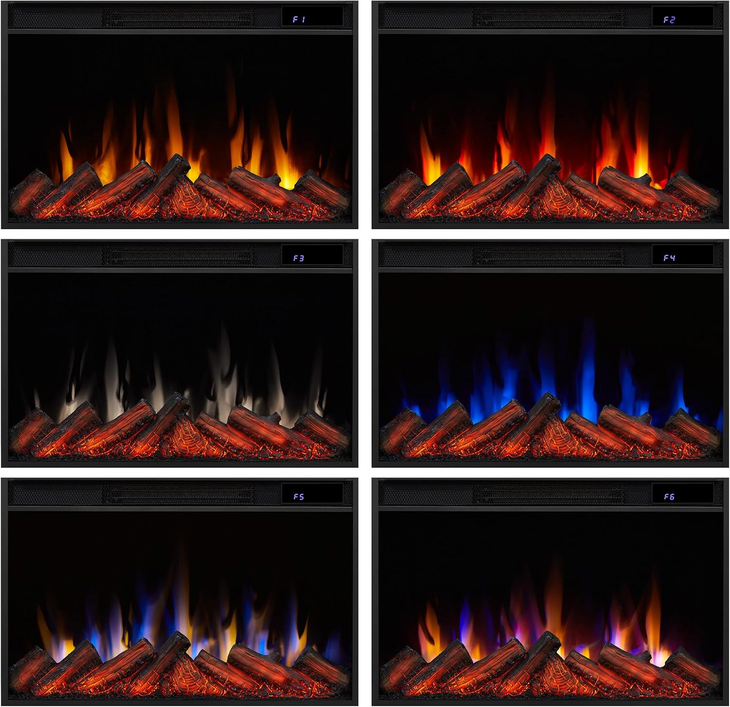 White 49" Slim Electric Fireplace with Mantel L13505