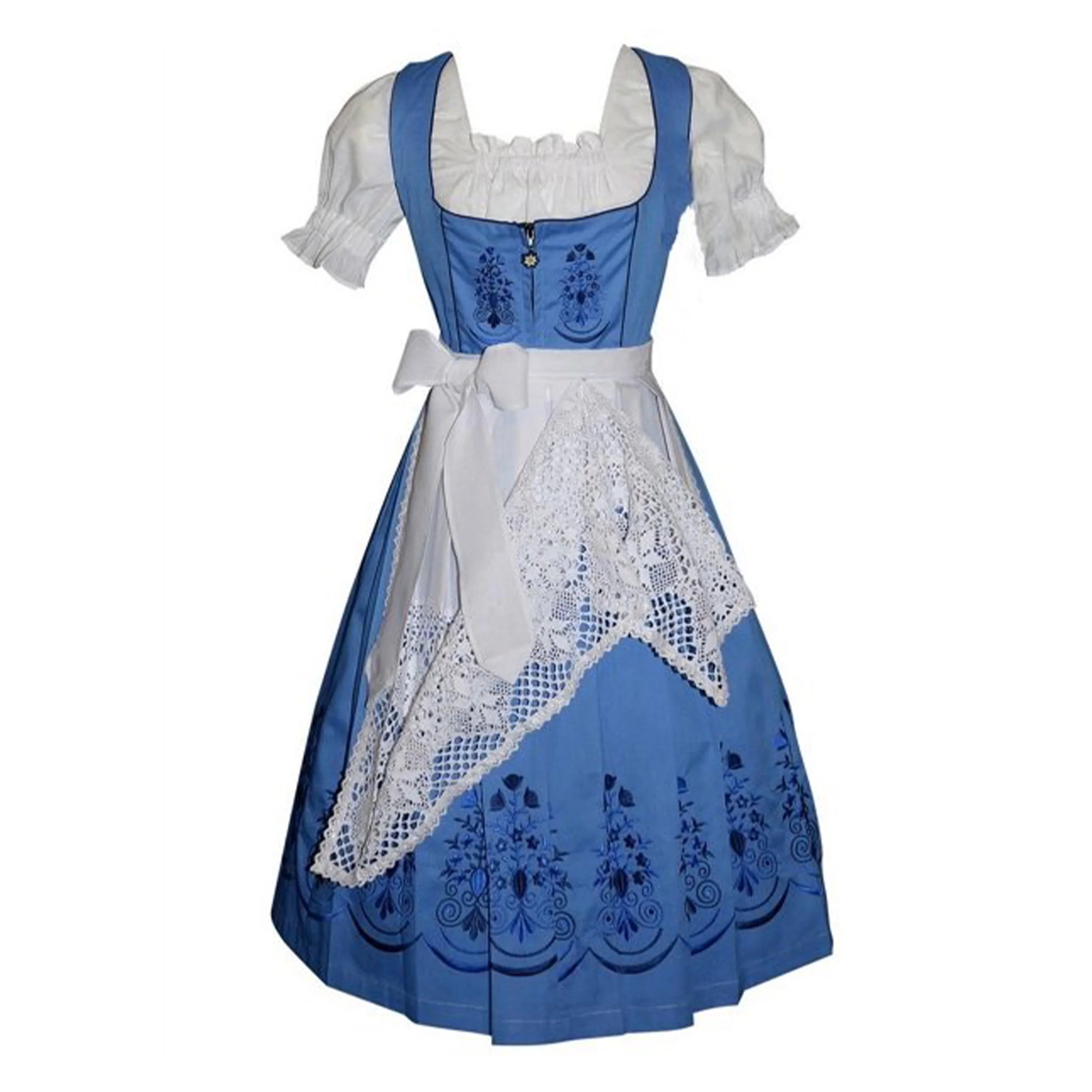 Sky Blue 3 Piece Cotton Dirndl Dress V478