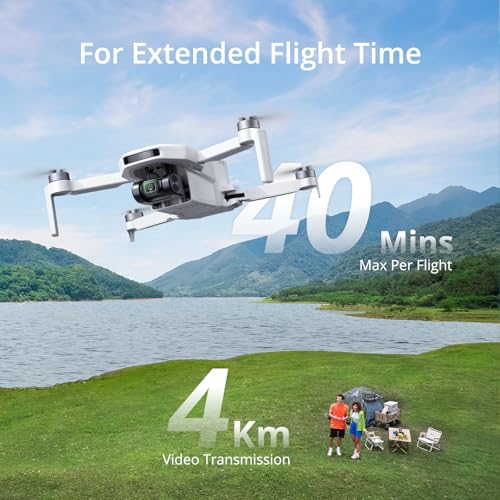 2 Batteries 80 Mins EIS 2.5K Camera GPS Foldable Drone Under 249g I310