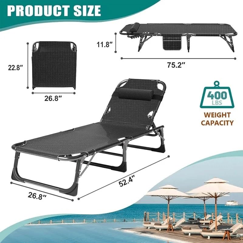 Heavy Duty Adjustable Folding Camping Cot with Mat G4245