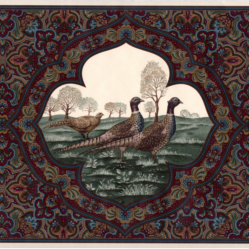 Dark burgundy, Green, Blue, Brown Wallpaper Border, 15' L x 10.25" W P888008