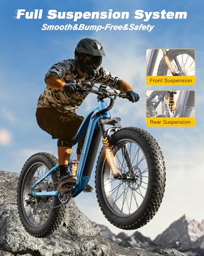 48V 20AH Battery Full Suspension 26" Fat Tire Electric Bicycle K57208
