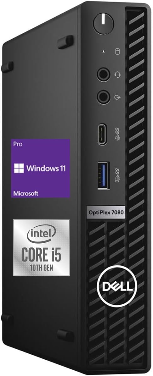 Dell OptiPlex 3080 Micro Form Factor Business Desktop, Intel Core i5-10500T, 16GB DDR4 RAM, 512GB SSD, WiFi, HDMI, Bluetooth, Windows 10 Pro B609