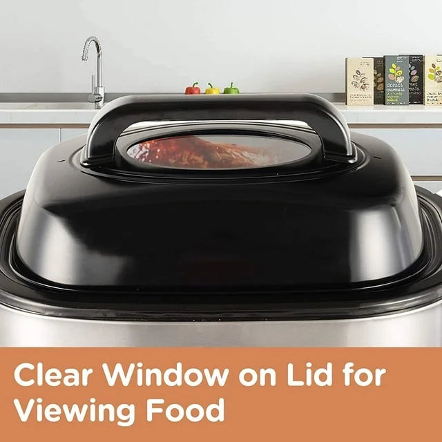 24 QT Stainless Steel Electric Roaster Oven with Self-Basting Lid F313621